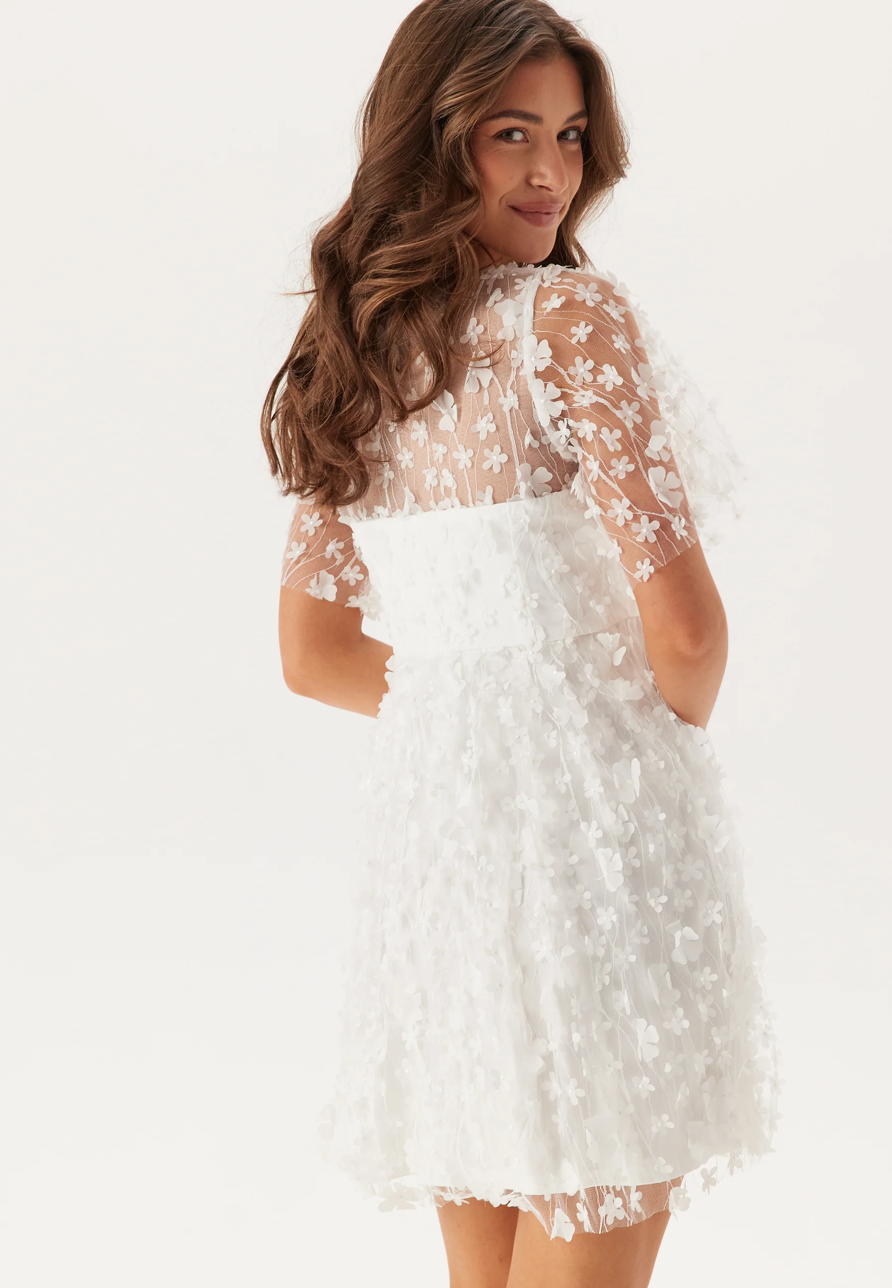 3D Floral V-neck Dress - Image 3