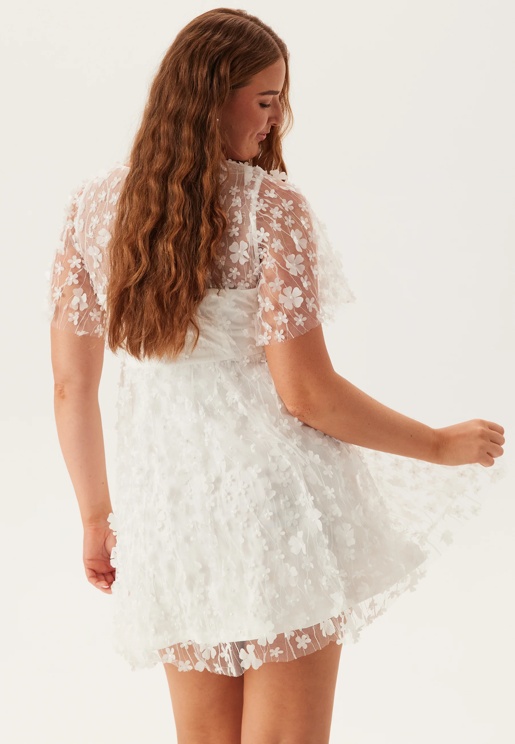 3D Floral V-neck Dress - Image 7