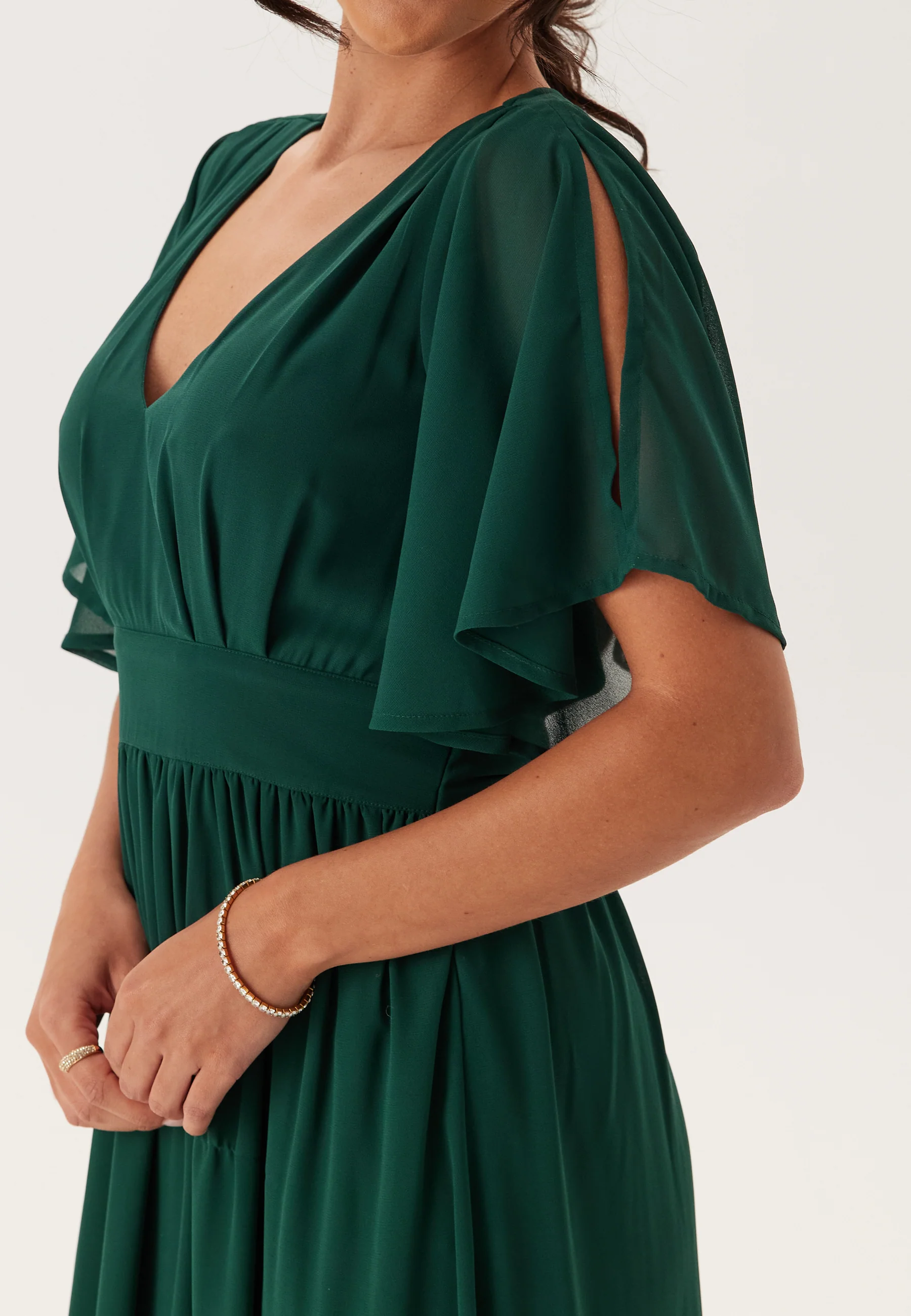 Butterfly Sleeve Chiffon Gown - Image 3