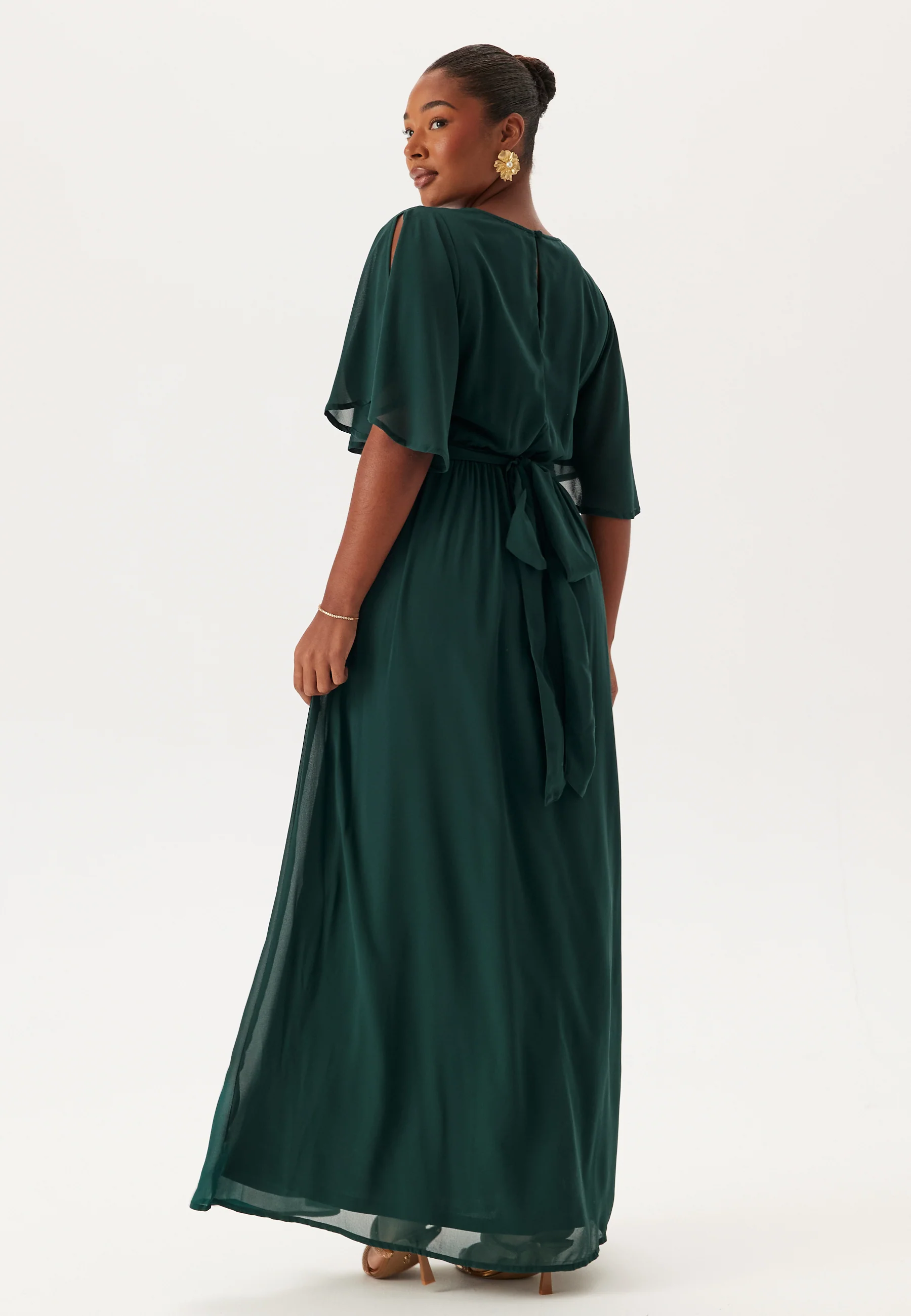 Butterfly Sleeve Chiffon Gown - Image 6