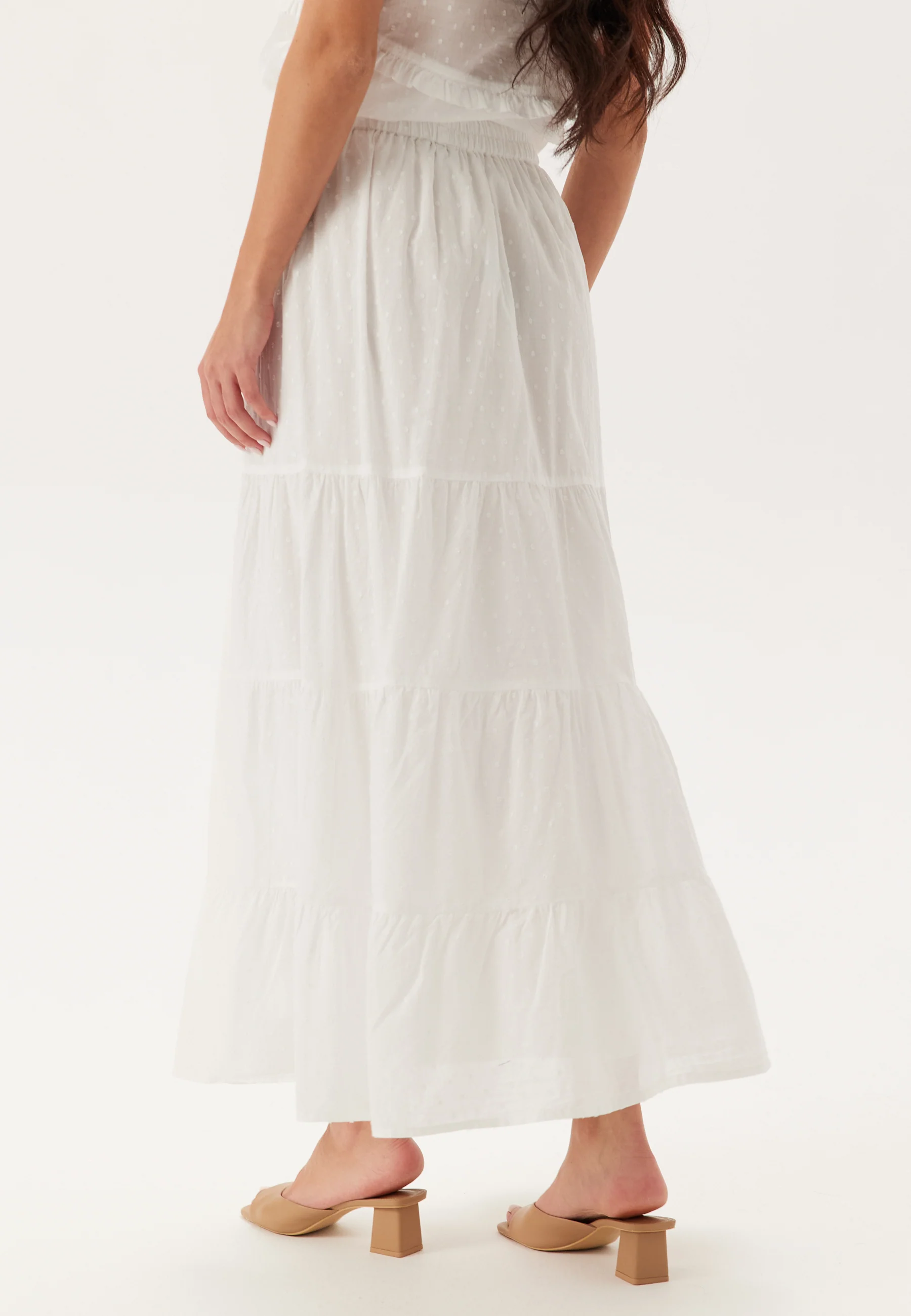 Cotton Dobby Dot Maxi Skirt - Image 5