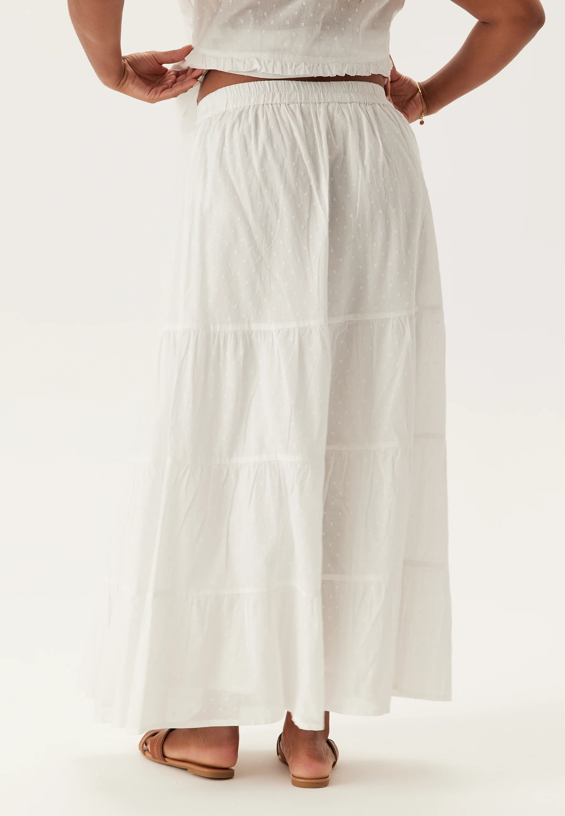 Cotton Dobby Dot Maxi Skirt - Image 8