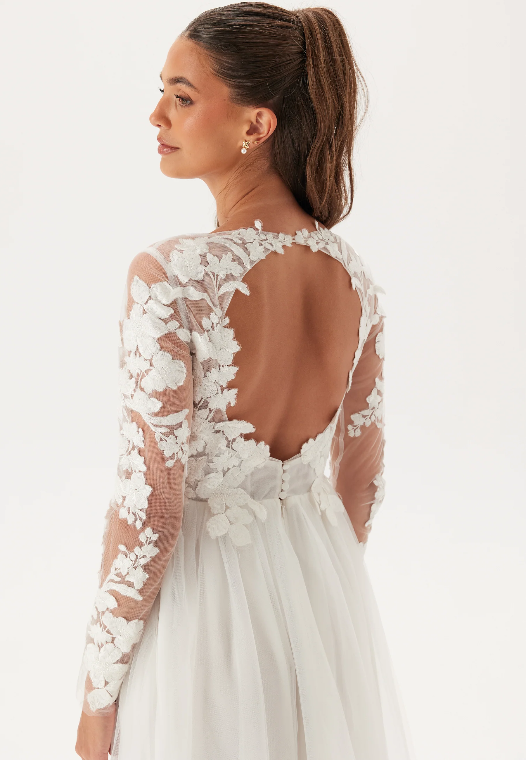 Floral Embroidered Tulle Wedding Gown - Image 6