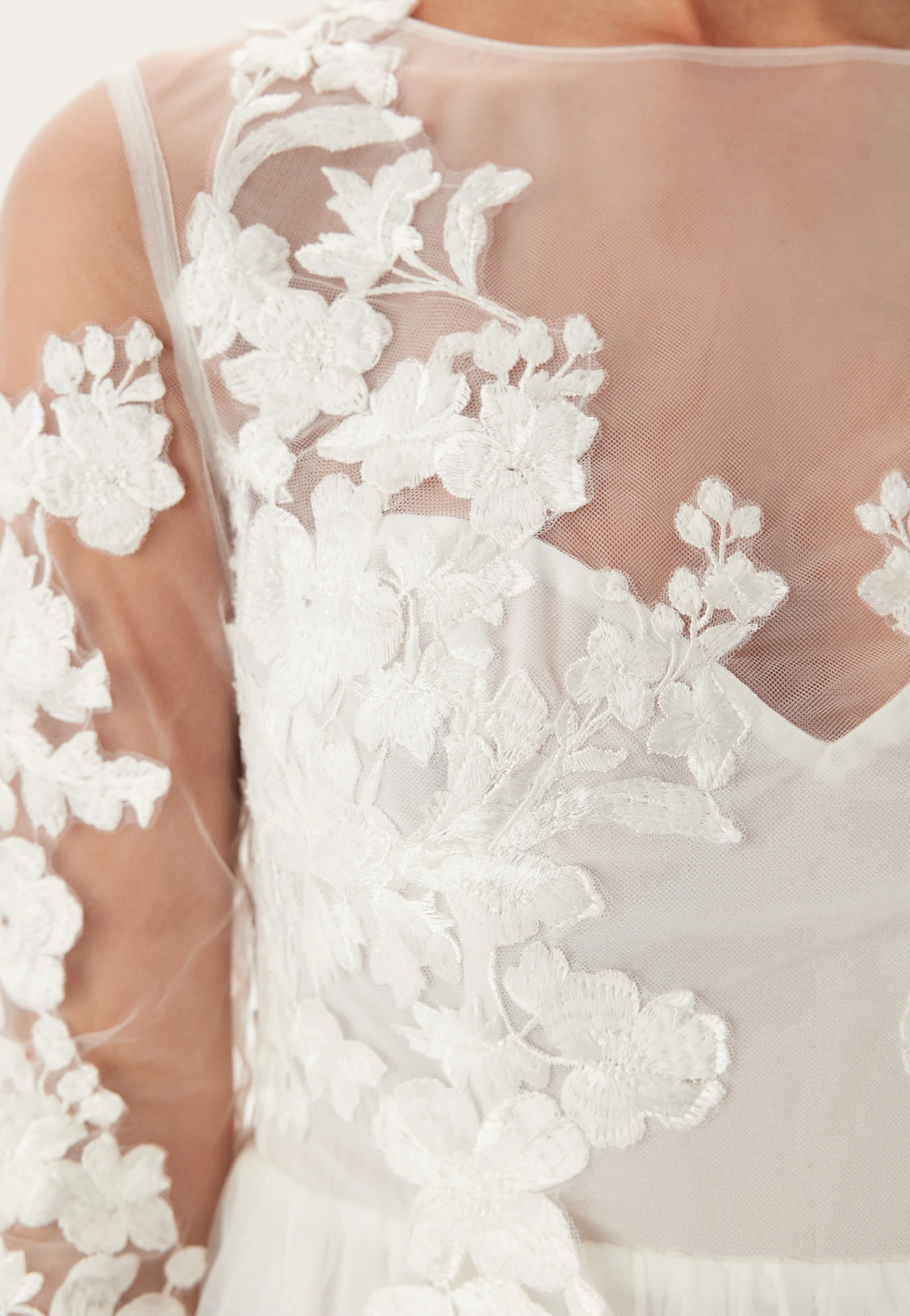 Floral Embroidered Tulle Wedding Gown - Image 7