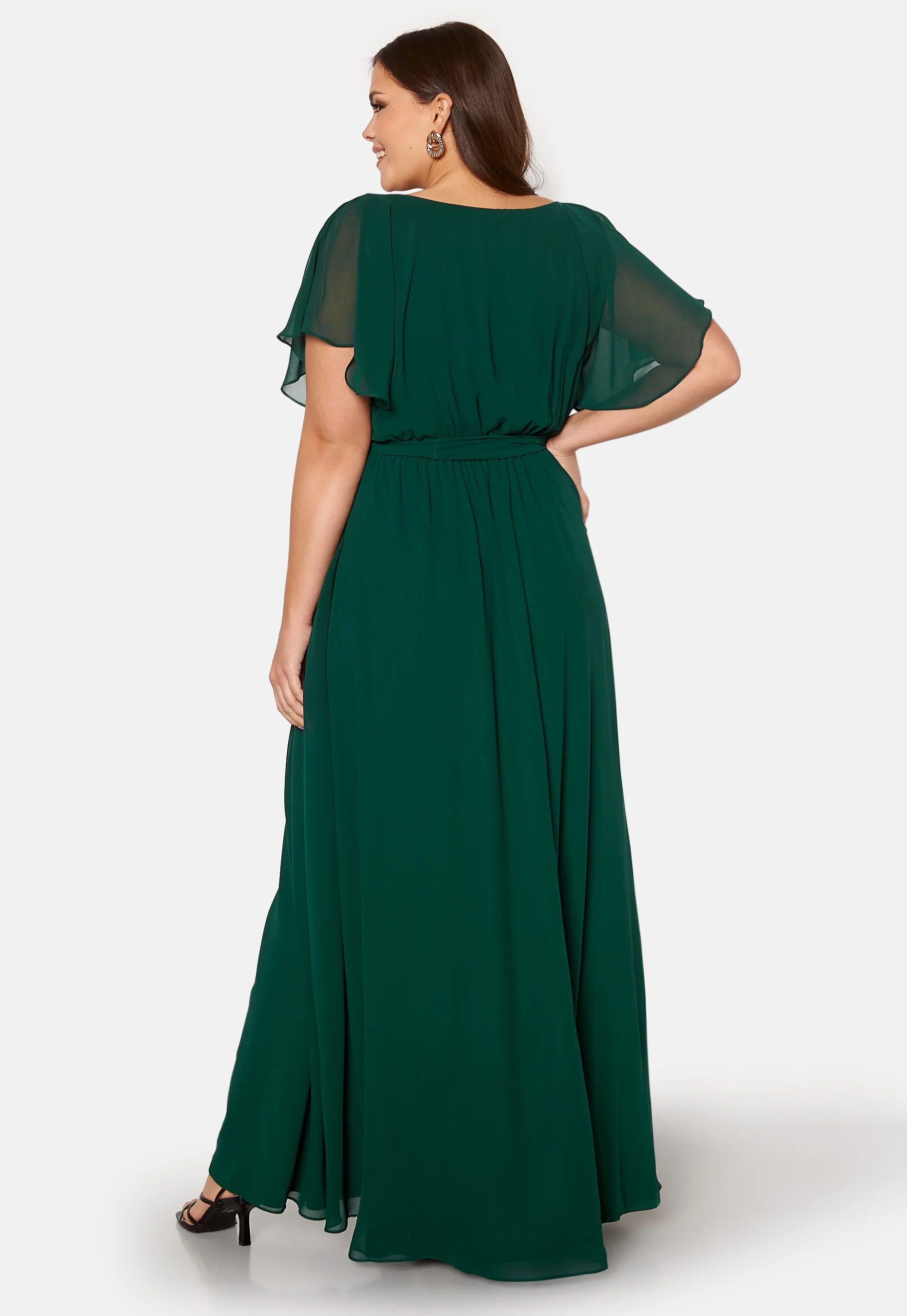 Flutter Sleeve Chiffon Maxi Curve Dress - Image 5