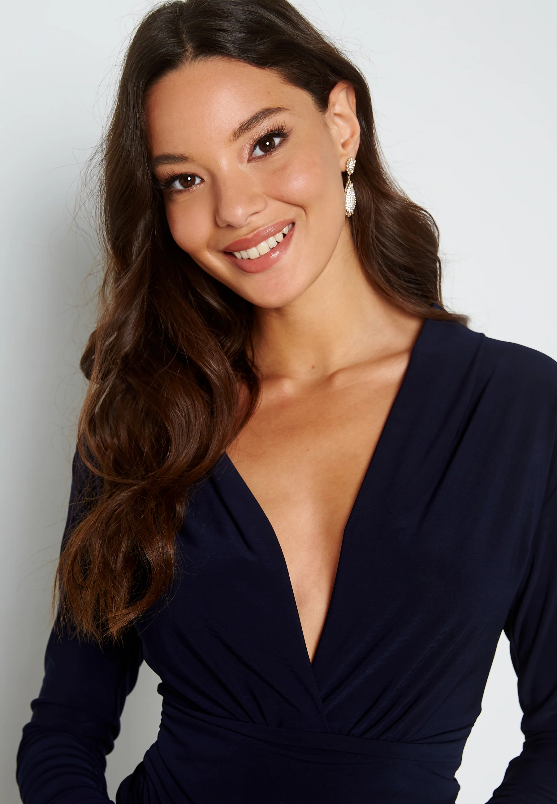 Long Sleeve Rouch Dress - Image 4