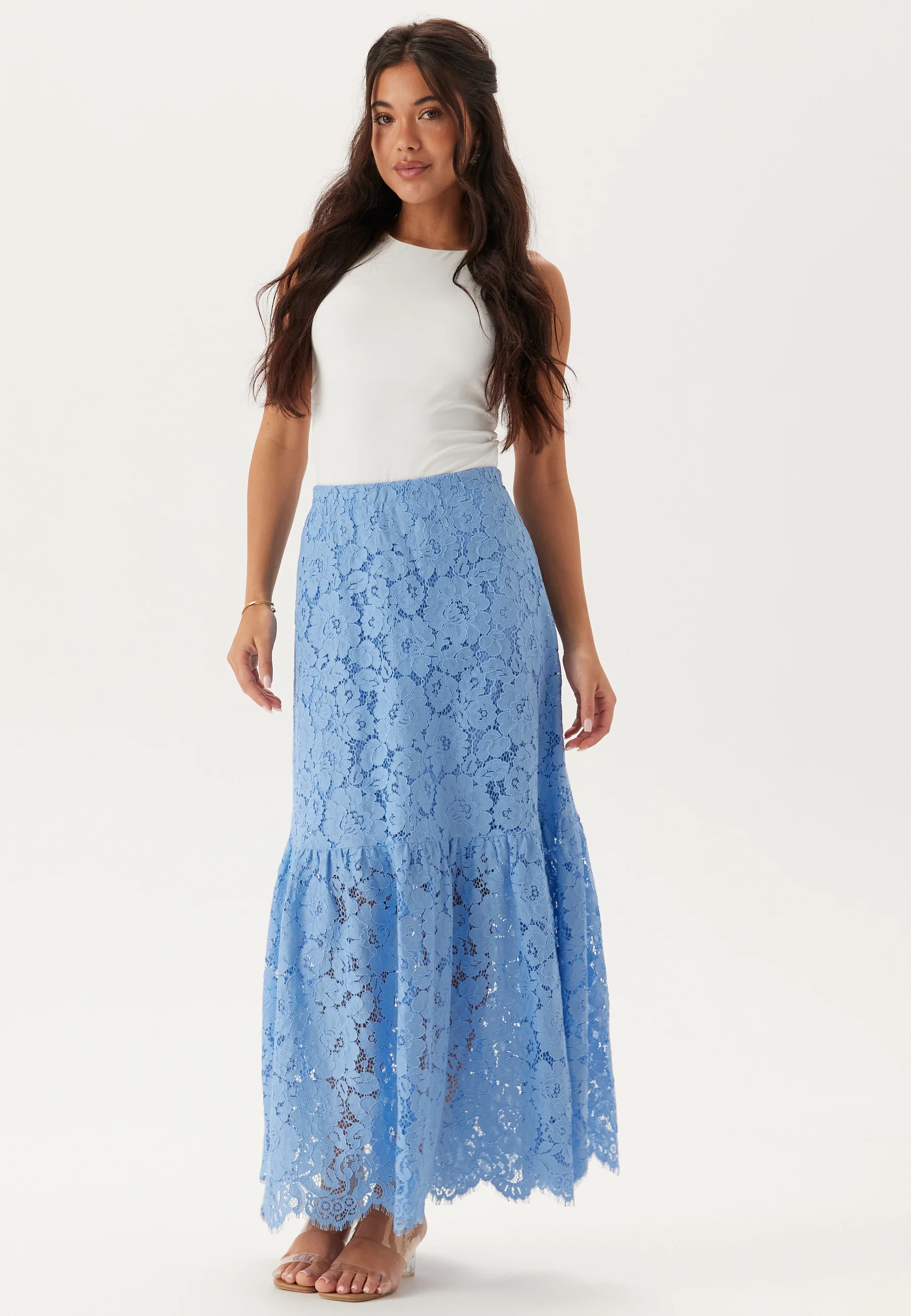 Scalloped Lace Edge Maxi Skirt - Image 3
