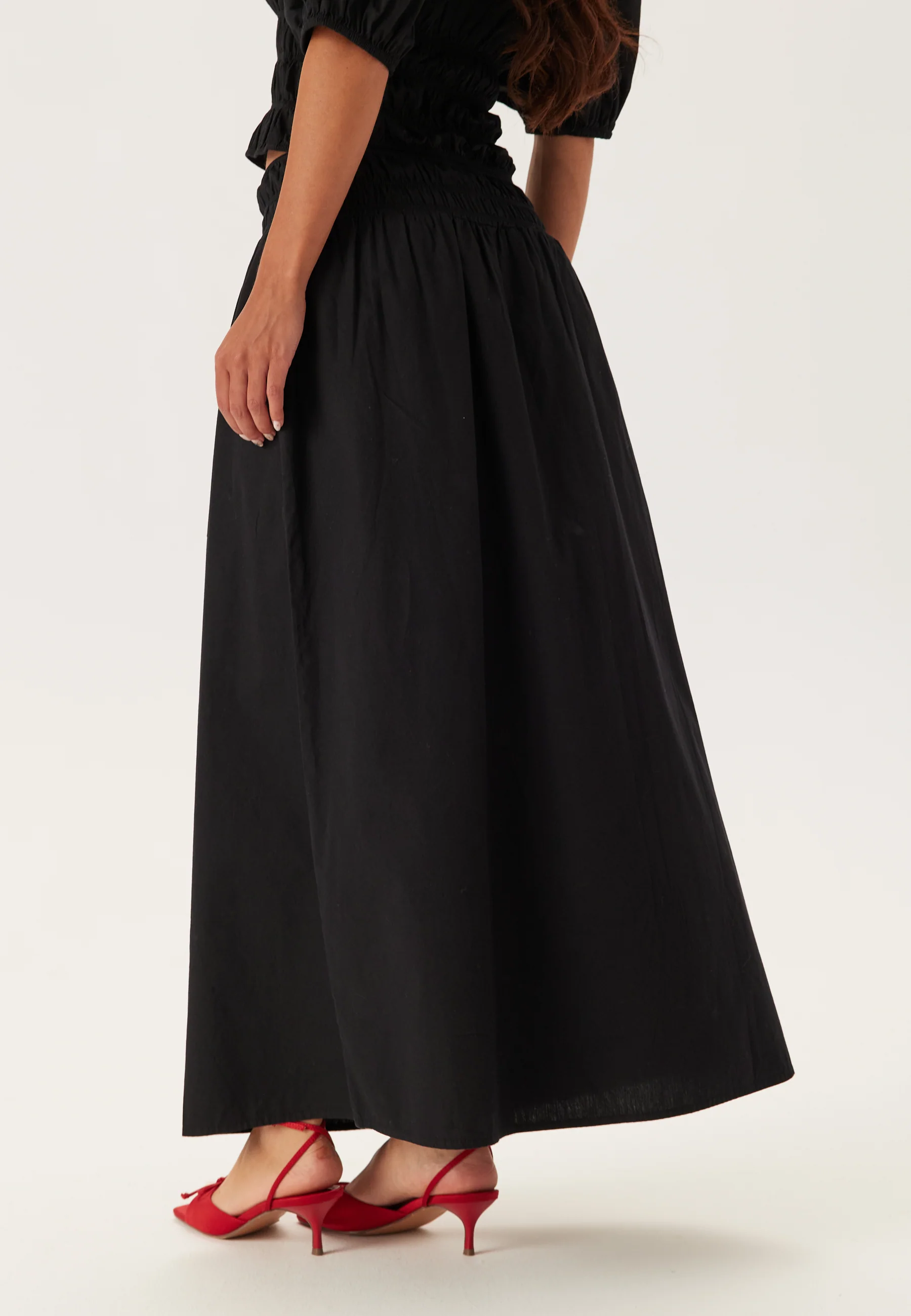 Smock Waist Maxi Skirt - Image 3