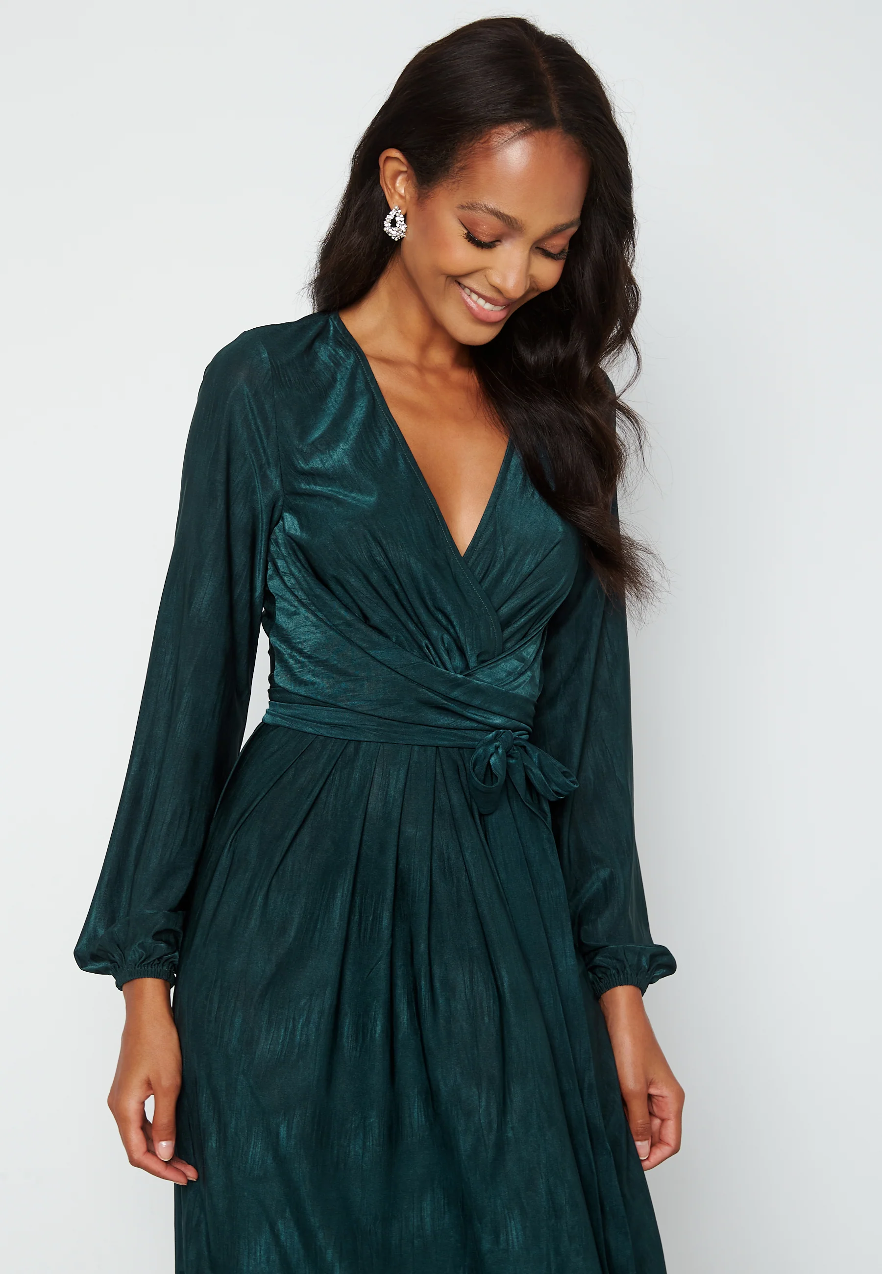 Wrap Tie Midi Dress - Image 3